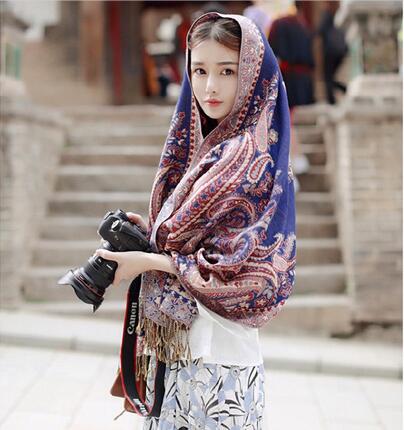 麗江女士棉麻防曬圍巾旅游民族風披肩