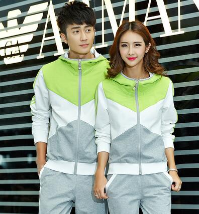 休閑情侶運動套裝春秋款男女大碼長袖運動服