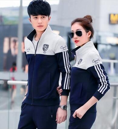 情侶運動套裝春秋運動服純棉戶外跑步服薄款