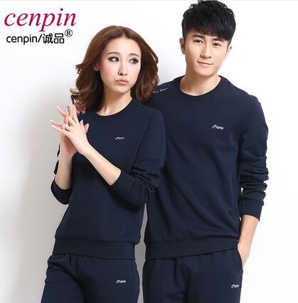誠品品牌純棉運動套裝情侶圓領套頭衛衣長袖休閑